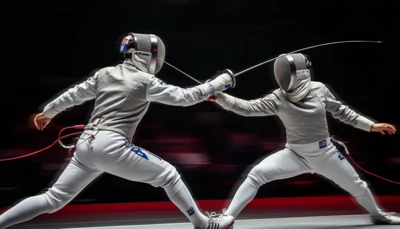 Esgrimistas en acción